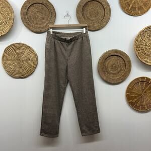 A New Day Brown Black Minimalist Preppy Houndstooth Ankle Crop Knit Pants Medium